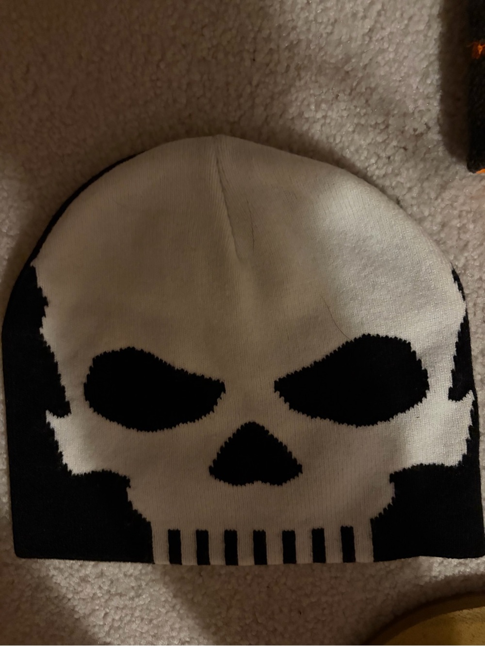 totes Kids Skull Beanie Hat - Black & White